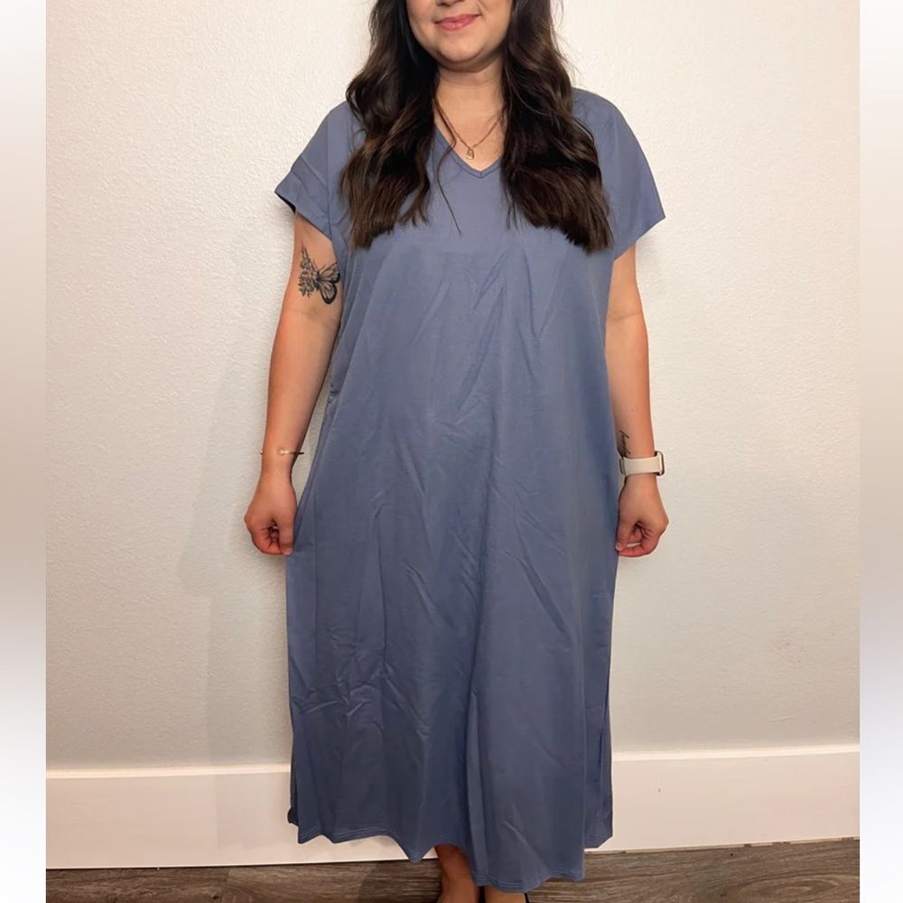 J. Jill Pure Jill Linen Short Sleeve Midi Dress